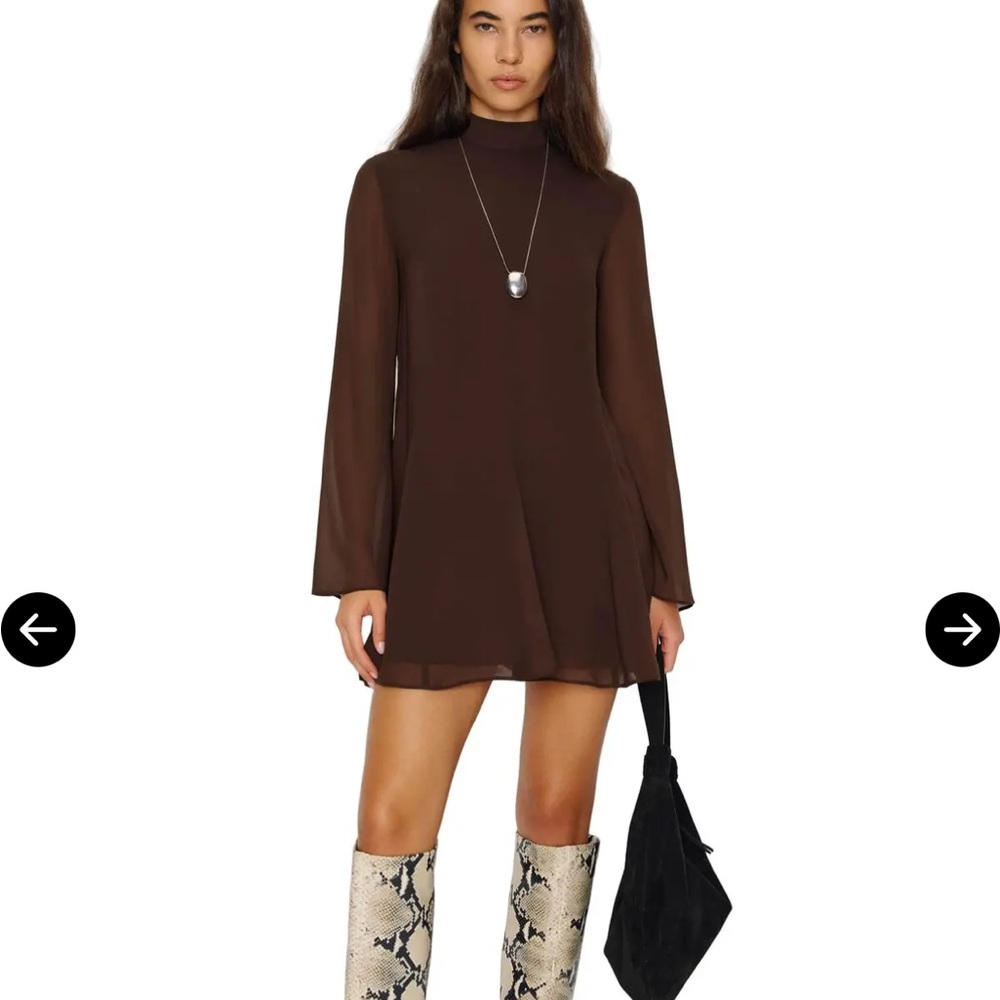 Reformation Torin Mini Dress in Brown Small